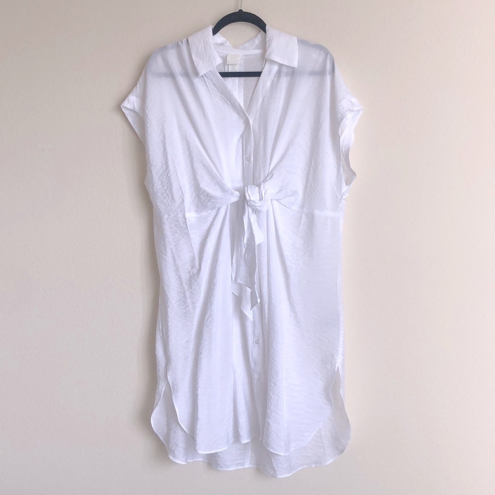 H&M white shirt dress
